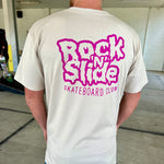 Kids RockNSlide Skateboard Club Stencil Tee | Bone/Purple