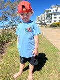 Kids RockNSlide Skateboard Club Rainbow Tee | Blue