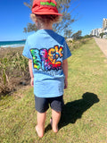 Kids RockNSlide Skateboard Club Rainbow Tee | Blue