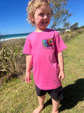 Kids RockNSlide Skateboard Club Rainbow Tee | Pink