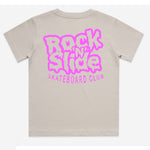 Kids RockNSlide Skateboard Club Stencil Tee | Bone/Purple