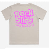 Kids RockNSlide Skateboard Club Stencil Tee | Bone/Purple