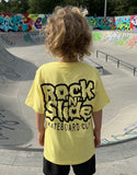 Kids RockNSlide Skateboard Club Stencil Tee | Yellow