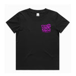 Adults RockNSlide Skateboard Club Stencil Tee| Black/Pink