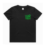 Adults RockNSlide Skateboard Club Stencil Tee| Black/Green