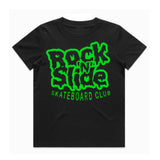 Kids RockNSlide Skateboard Club Stencil Tee | Black/Green