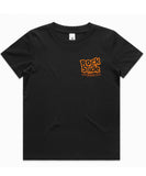 Kids RockNSlide Skateboard Club Stencil Tee | Black/Orange