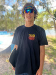 Kids RockNSlide Skateboard Club Stencil Tee | Black/Sunrise