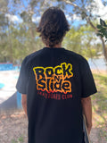 Kids RockNSlide Skateboard Club Stencil Tee | Black/Sunrise