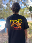 Adults RockNSlide Skateboard Club Stencil Tee | Black/Sunrise